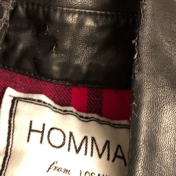 Hommage large Red Flannel Sleeveless Top w/ Faux Leather & Studs - Picture 5 of 14